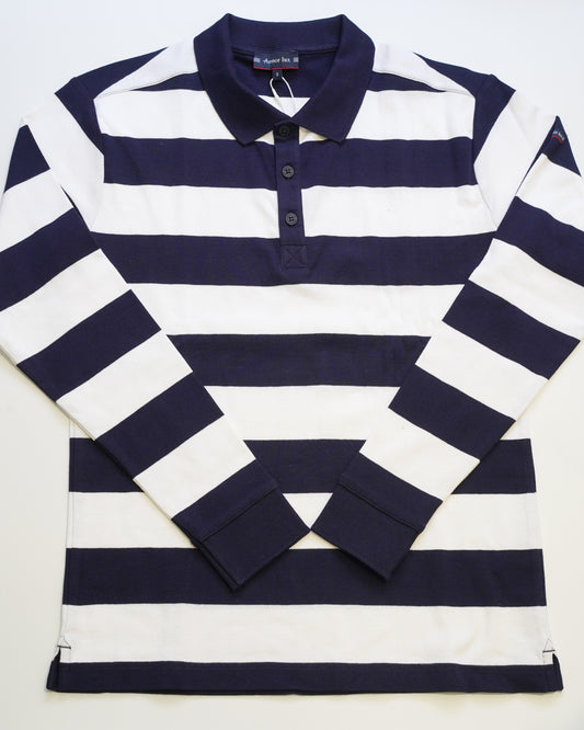 Polo de Rugby Azul Marino y Blanco